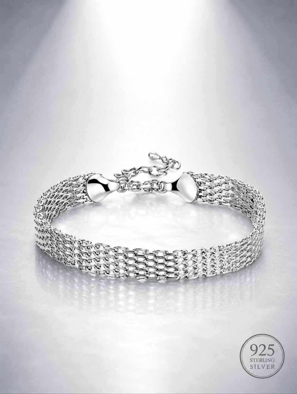 Elegant 925 Sterling Silver Woven Bracelet